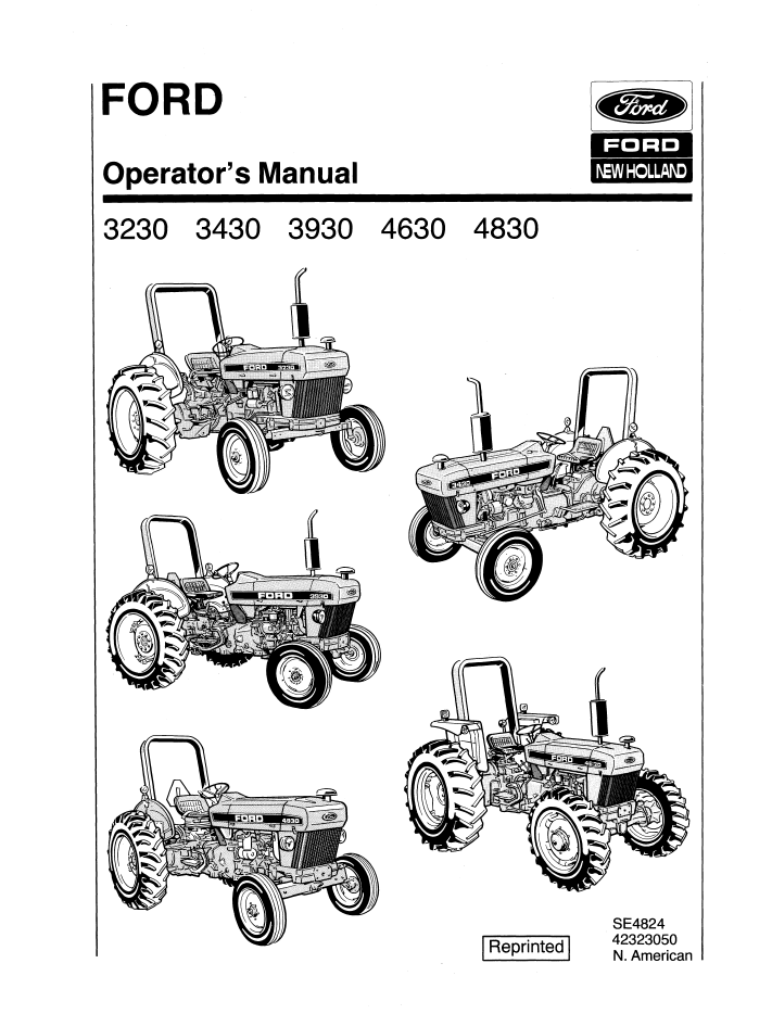New Holland Ford 3230, 3430, 3930, 4630, 4830 Manual 42323050