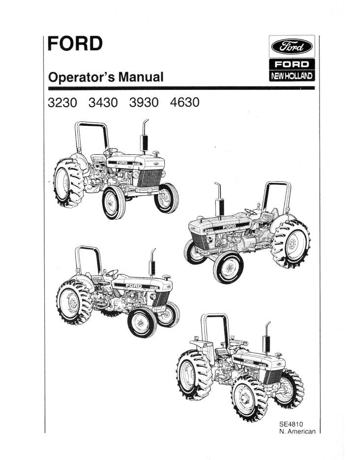 New Holland Ford 3230, 3430, 3930, 4630 Manual 42323040