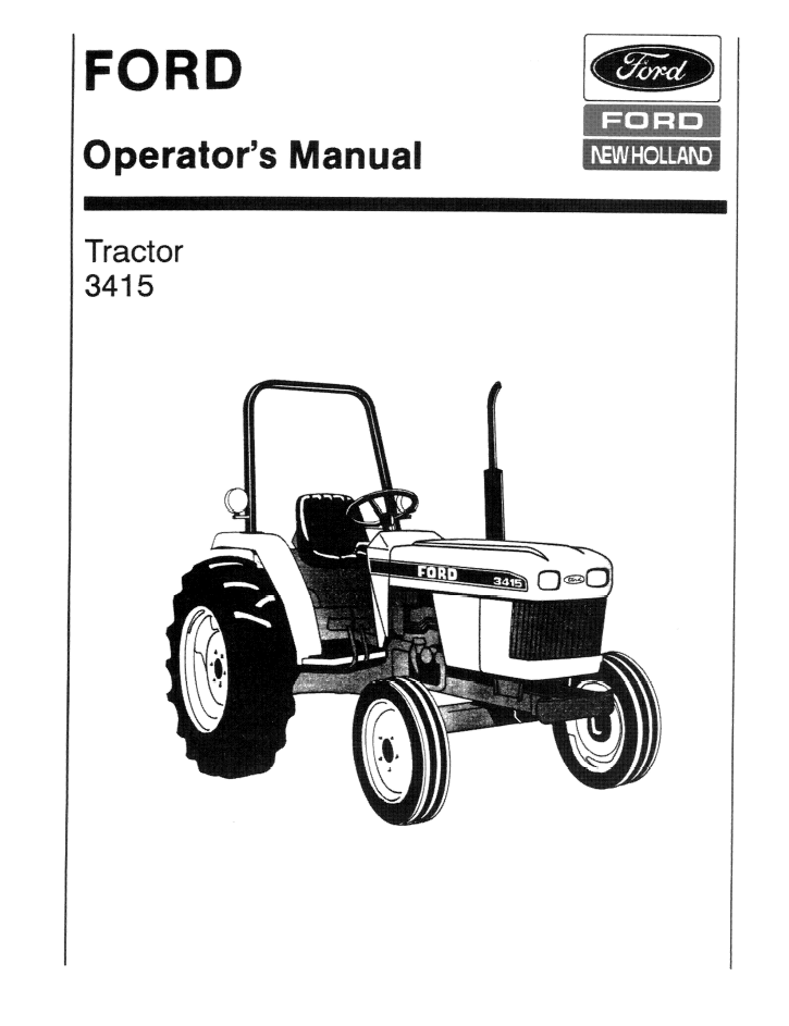New Holland Ford 3415 Tractor Operator Manual 42341510 PDF