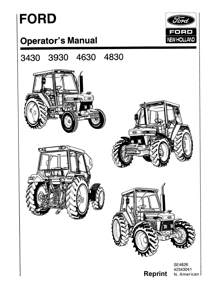 New Holland Ford 3430 3930 4630 4830 Operator Manual 42343041 PDF