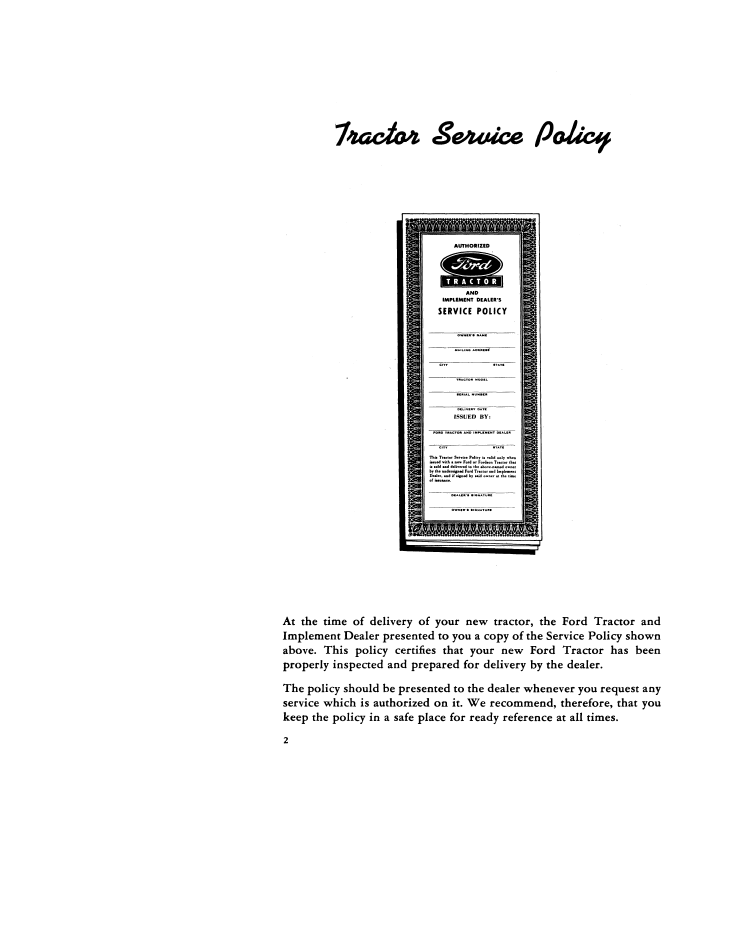 New Holland Ford 4000 Heavy Duty Industrial Tractor Manual PDF