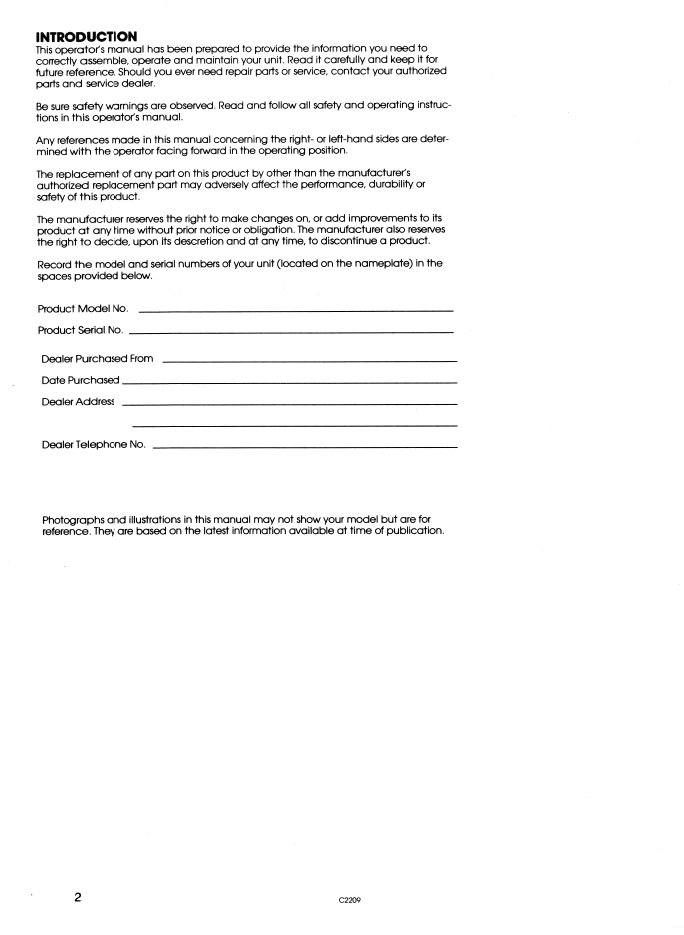 New Holland Ford 42 Snowthrower Attachment Manual 42641062