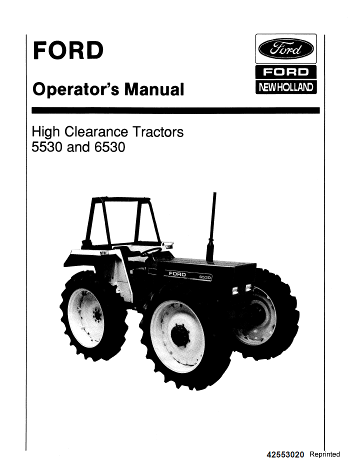 New Holland Ford 5530 6530 High Clearance Tractor Manual 42553020 PDF