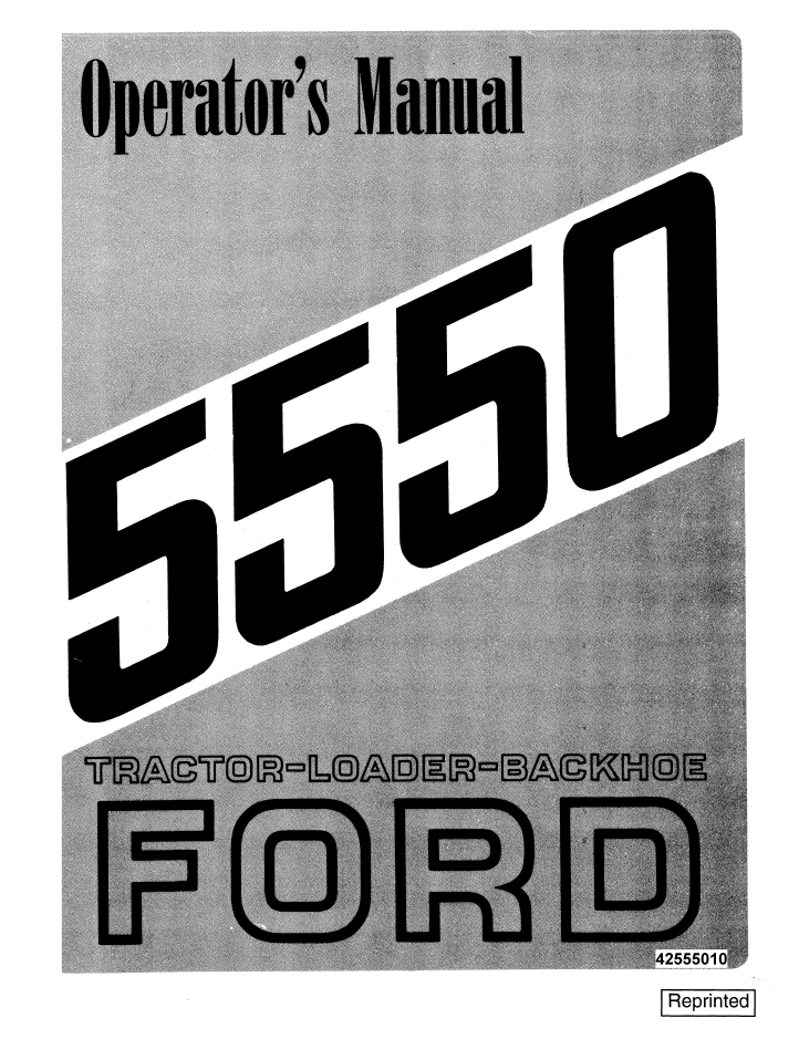 New Holland Ford 5550 Tractor Loader Backhoe Manual 42555010 PDF