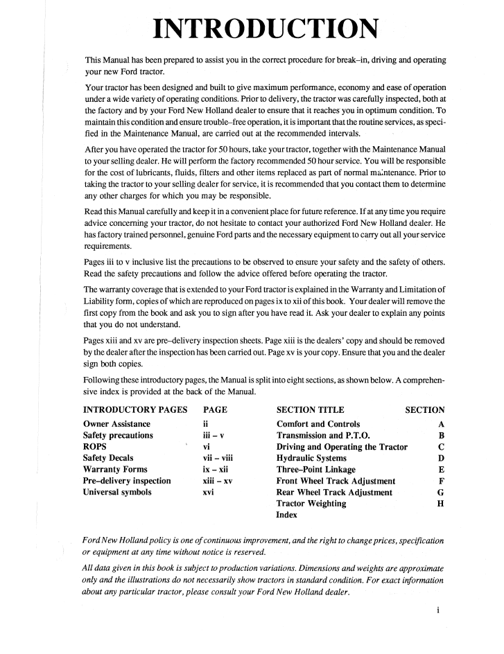 New Holland Ford 5640-8340 SLE Range Tractor Manual 42564065 PDF