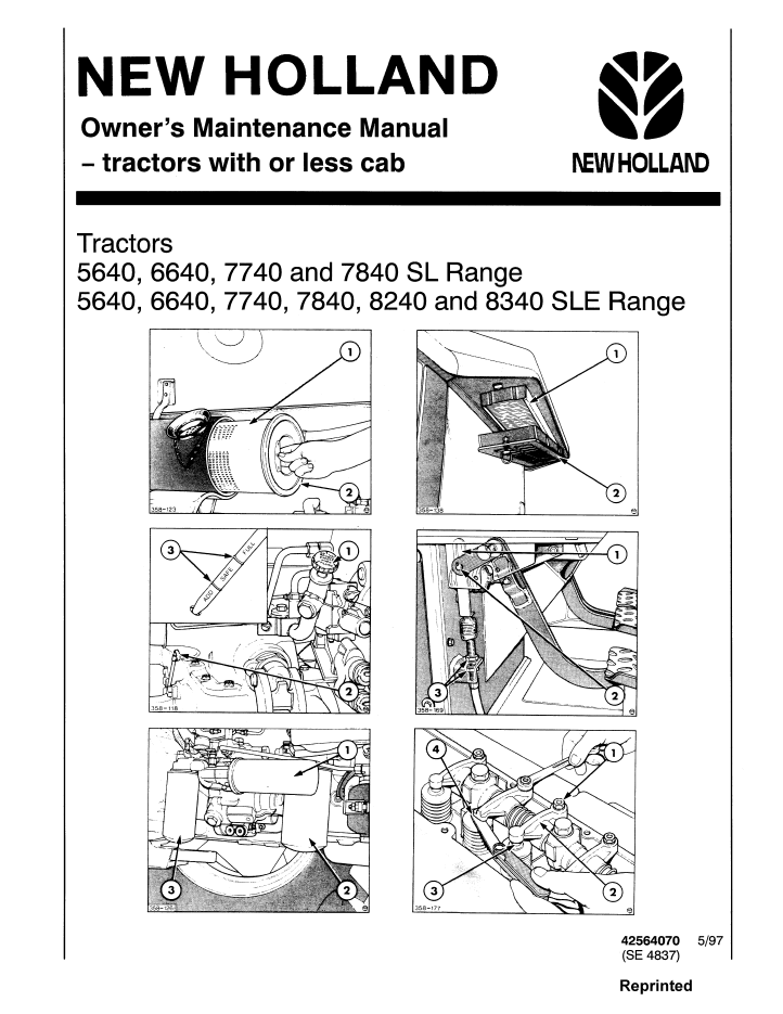 New Holland Ford 5640 6640 7740 7840 8240 8340 SLE 42564070 PDF