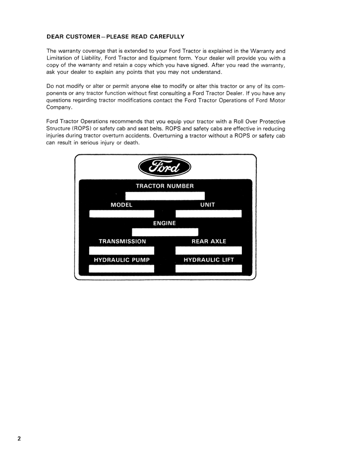 New Holland Ford 5900 Tractor Manual 42590010 Main Number PDF