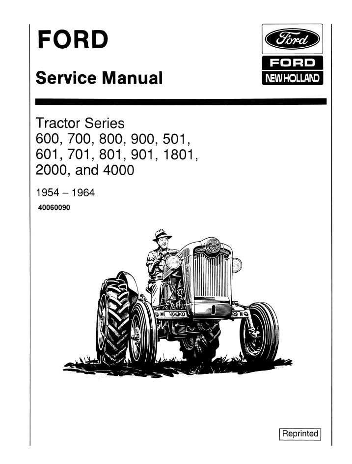 New Holland Ford 600 700 800 900 Tractor Manual 40060090 PDF