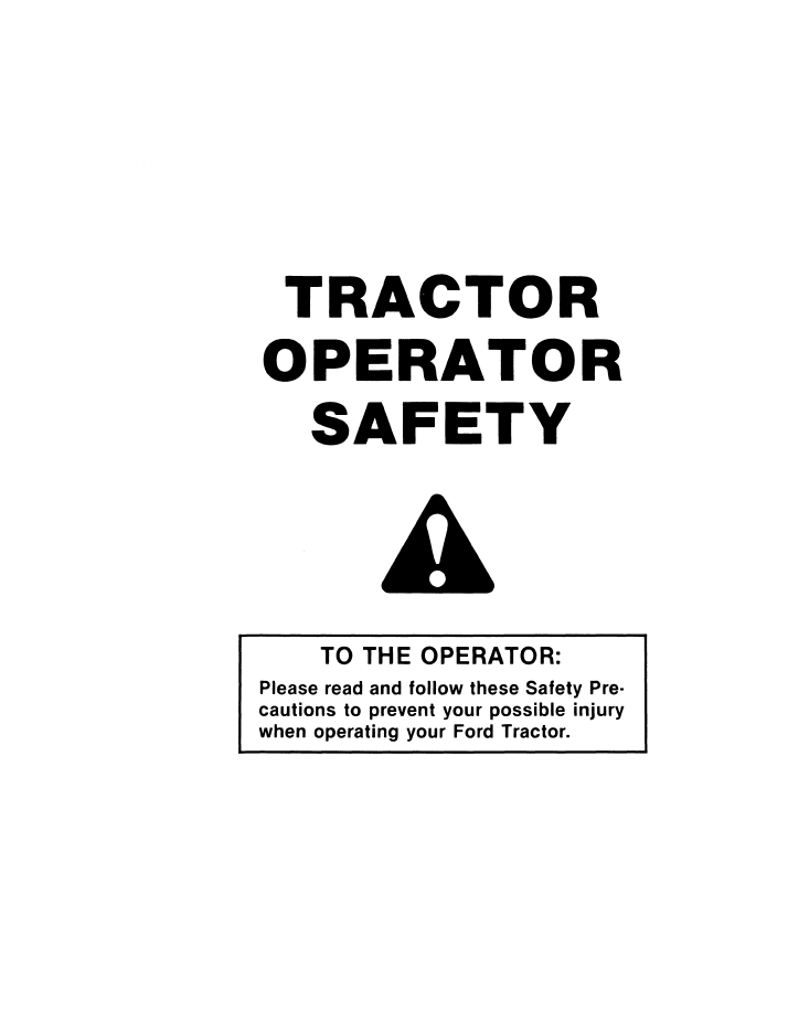 New Holland Ford 601 801 Tractor Operator Manual 42060121