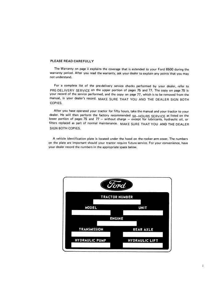 New Holland Ford 6500 Tractor Loader Backhoe Guide & Manual | 42650010