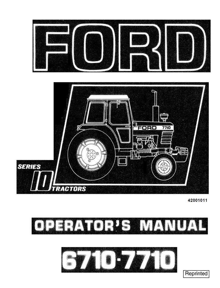 New Holland Ford 6710-7710 Series 10 Tractor Manual 42001011