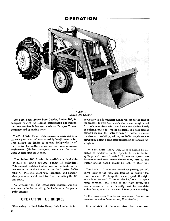 New Holland Ford 703 Loader Operator Manual 42070310