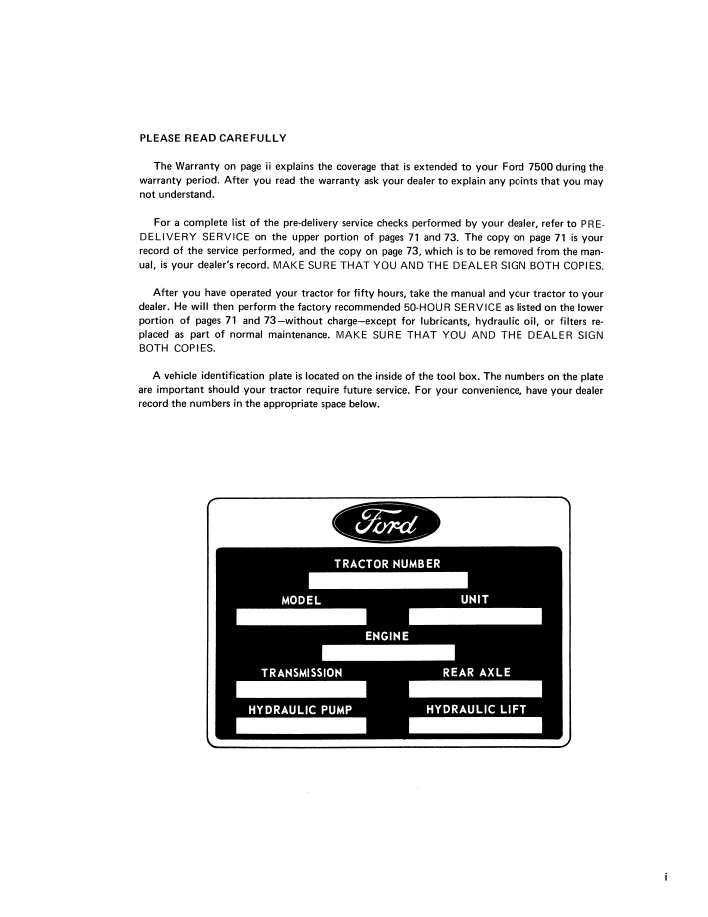 New Holland Ford 7500 Tractor Loader Backhoe Guide & Manual | 42750010