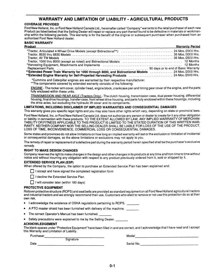 New Holland Ford 7530 High Clearance Tractor Guide & Manual | 42753010