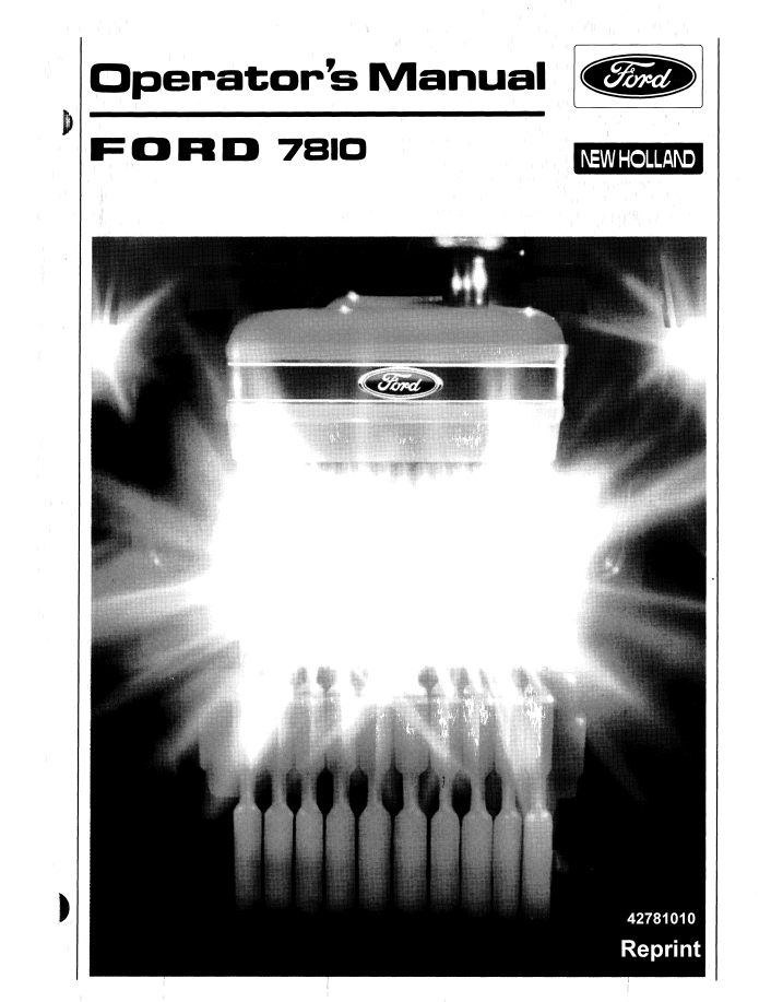 New Holland Ford 7810 Tractor Operator Manual | Part No. 42781010
