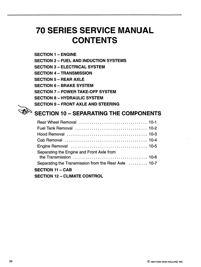 New Holland Ford 8670 8770 Tractor Service Manual 40807010