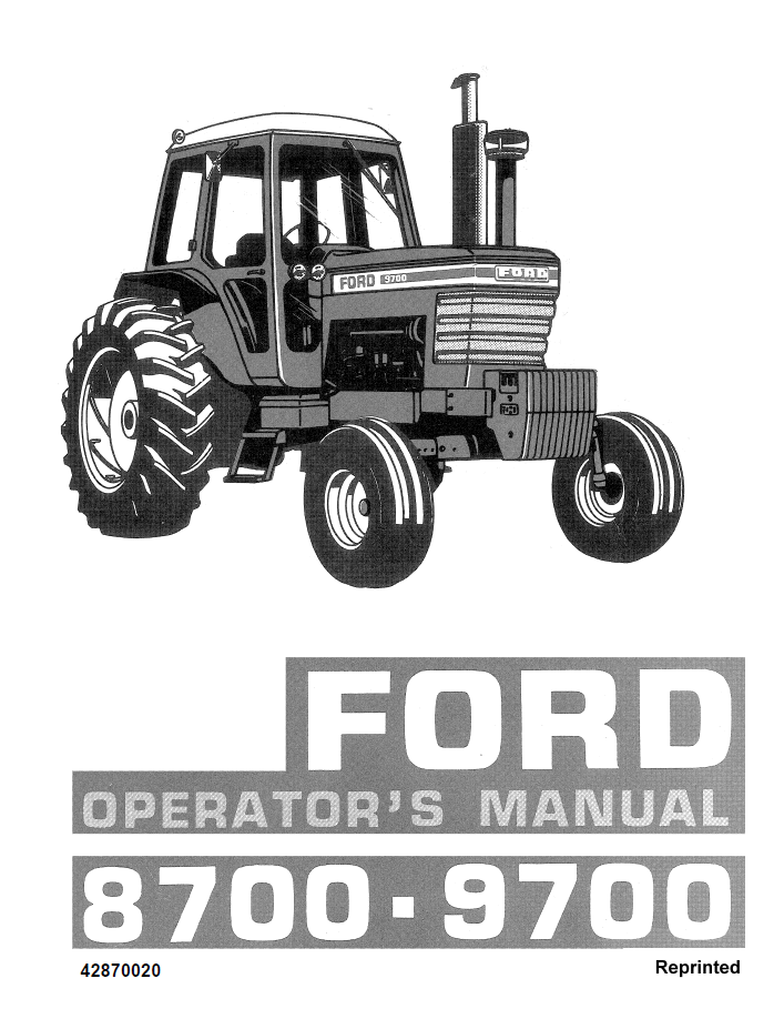 New Holland Ford 8700 9700 Tractor Operator Manual (42870020 PDF)