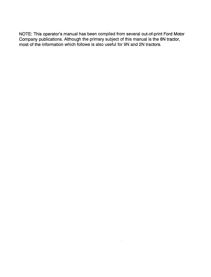 New Holland Ford 9N 2N 8N Tractor Manual 42000830 PDF