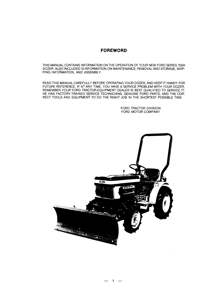 New Holland Ford Blade Series Tractor Manual 42070213
