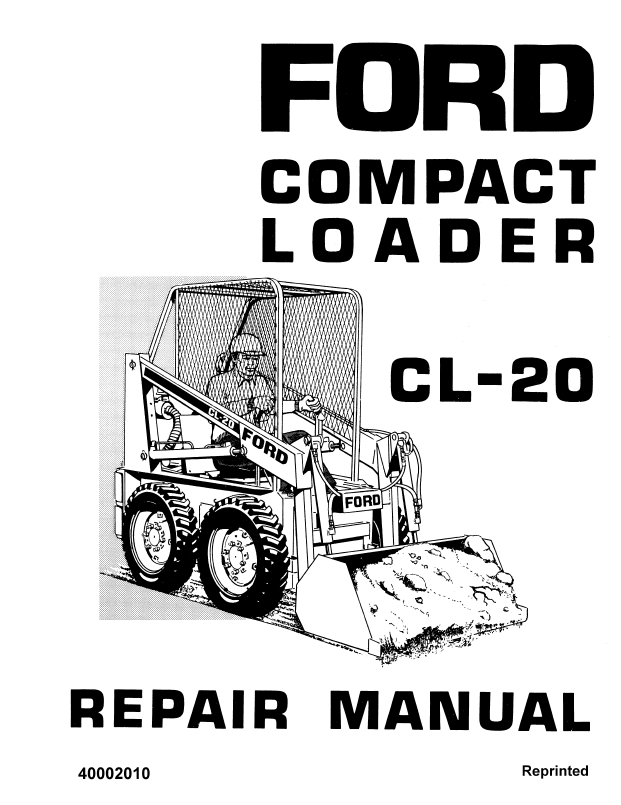 New Holland Ford CL-20 Compact Loader Repair Manual 40002010