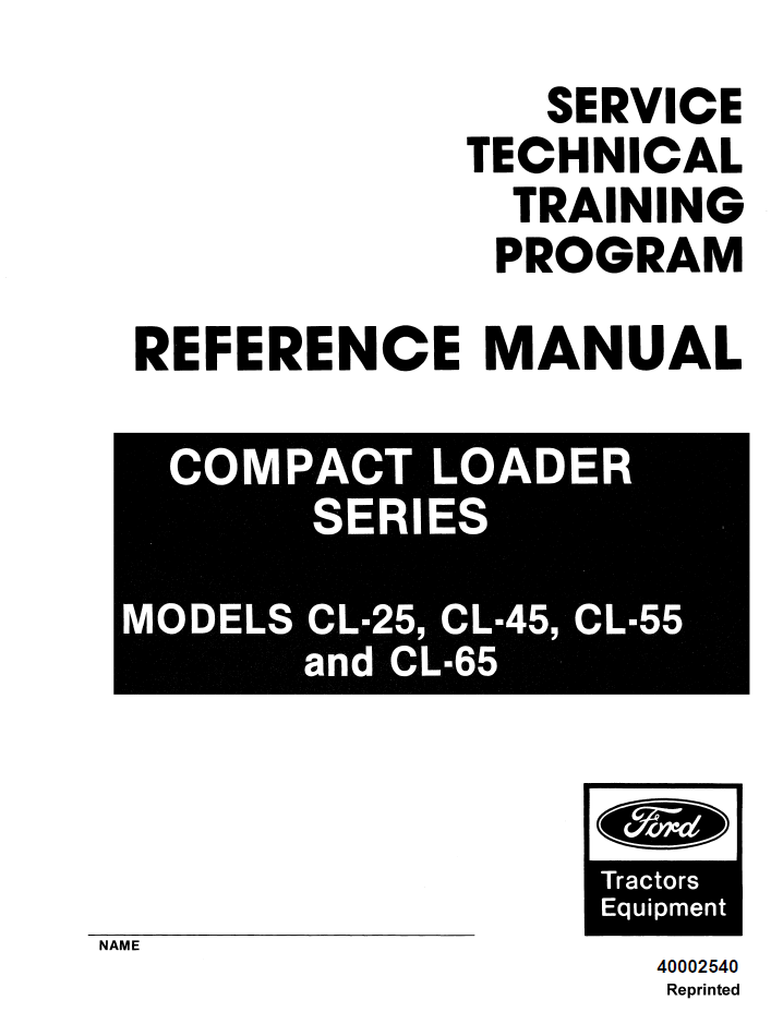 New Holland Ford CL-25 CL-45 CL-55 CL-65 Manual 40002540