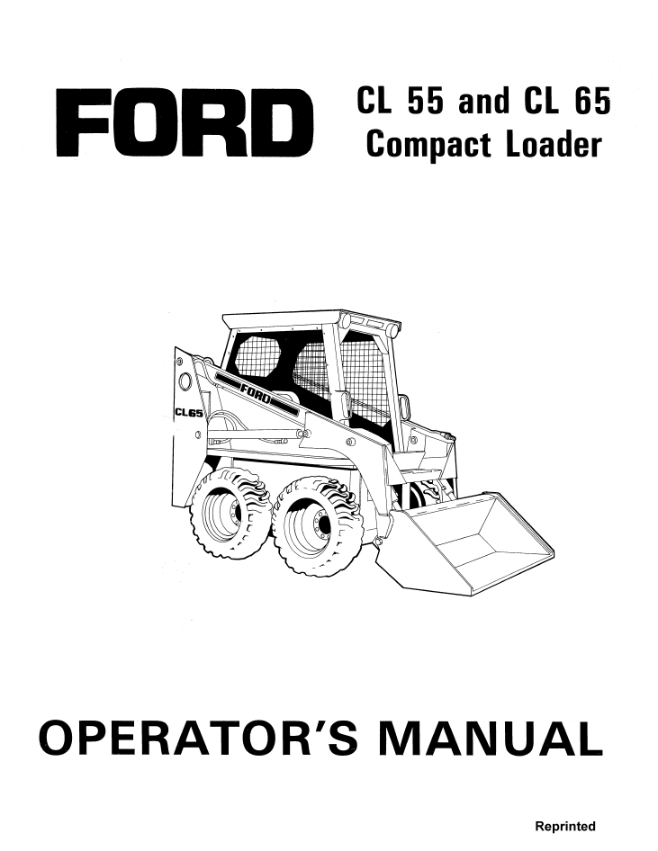 New Holland Ford CL 55 CL 65 Compact Loader Manual 42005520