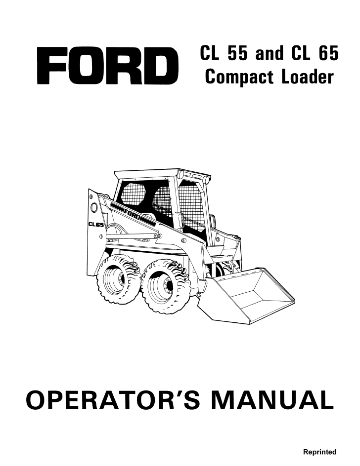 New Holland Ford CL 55 CL 65 Compact Loader Manual 42005521