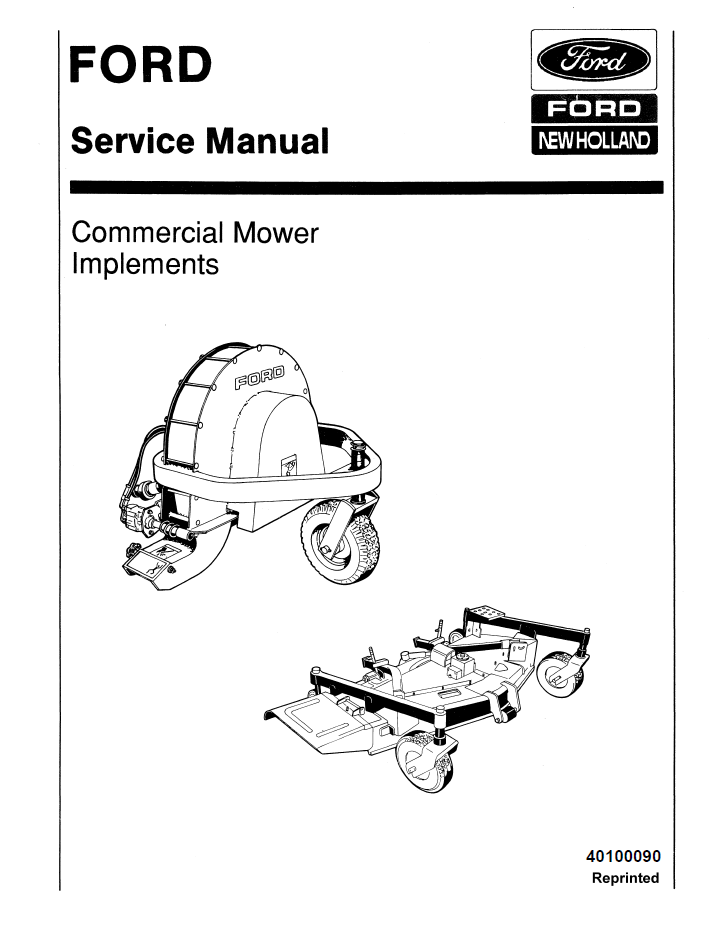 New Holland Ford Commercial Mower Service Manual 40100090 PDF