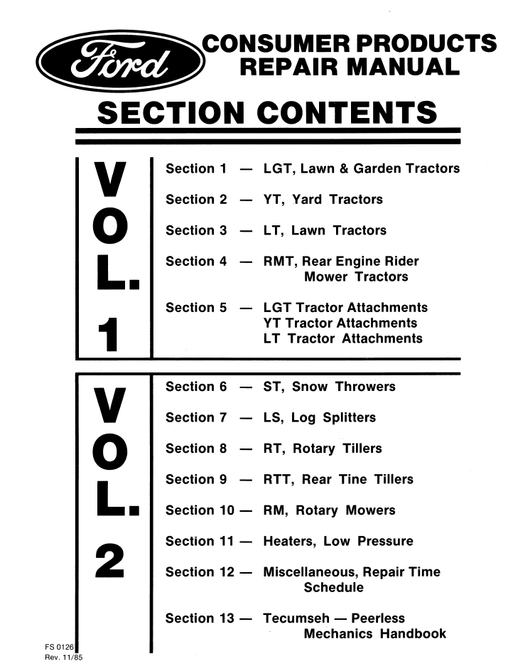 New Holland Ford Consumer Product Service Manual 40641002 PDF