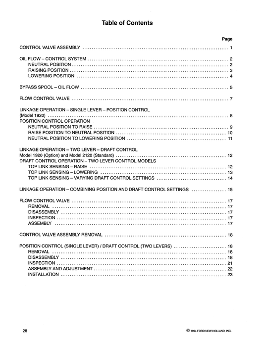 New Holland Ford HPL Hydraulic Control Valve Repair Manual 40132024