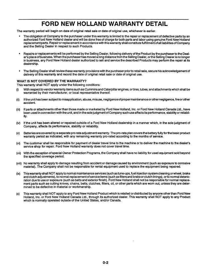 New Holland Ford High Clearance Tractor Manual 5530 6530 PDF