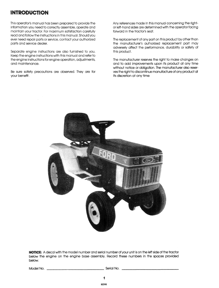New Holland Ford LGT 12 Garden Tractor Manual 42001210 PDF