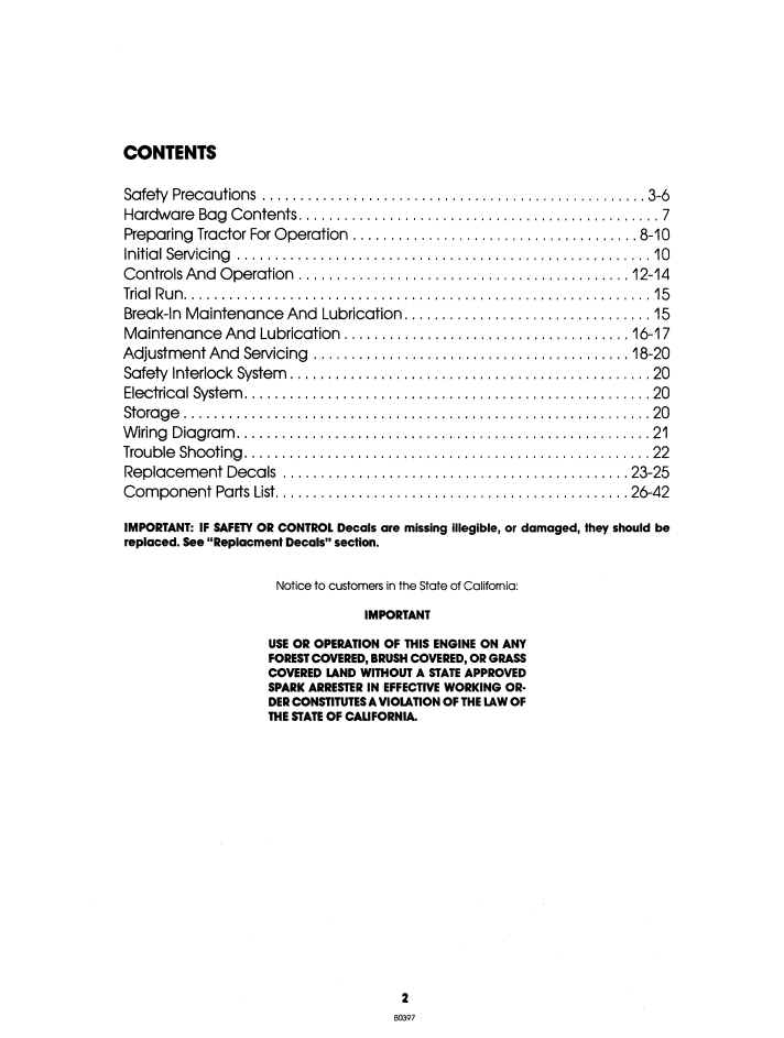 New Holland Ford LGT 12 Garden Tractor Operation Guide 42001210
