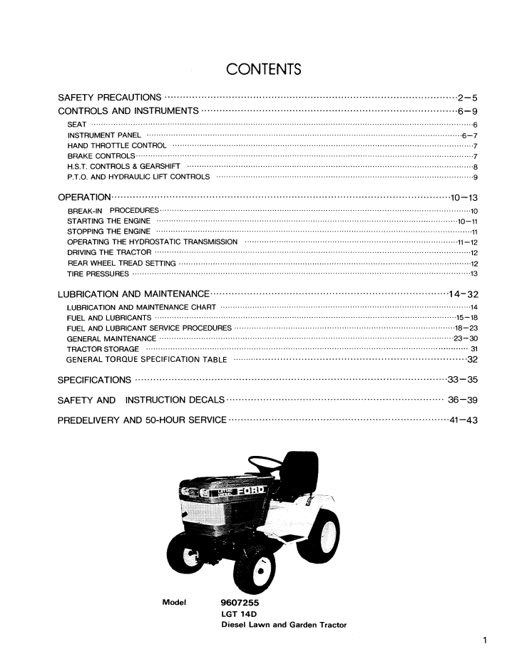 New Holland Ford LGT 14D Lawn and Garden Tractor Manual 42641037