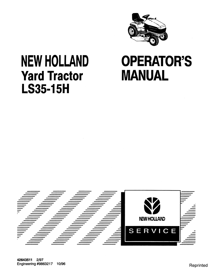New Holland Ford LS35-15H Yard Tractor Operator's Manual (Pub. No. 42643511)