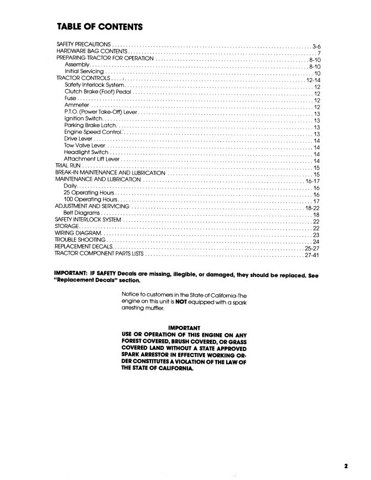 New Holland Ford LT11H Lawn Tractor Operation Guide 42001300