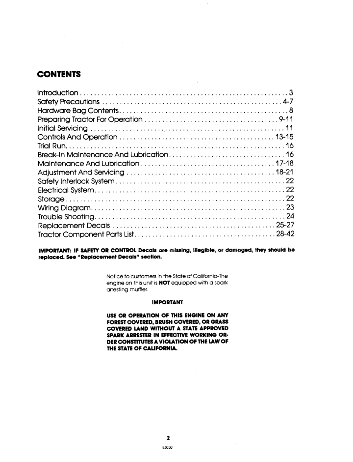 New Holland Ford LT 11H Lawn Tractor Manual 42001113 PDF