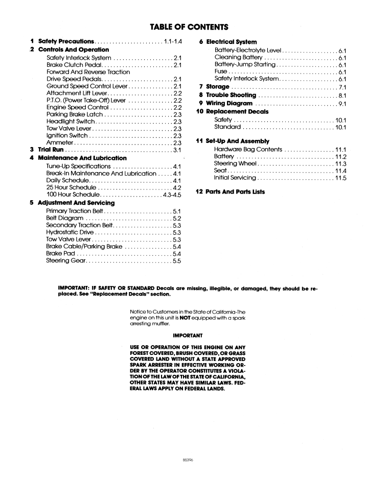 New Holland Ford LT 12H Lawn Tractor Operation Guide 42001212