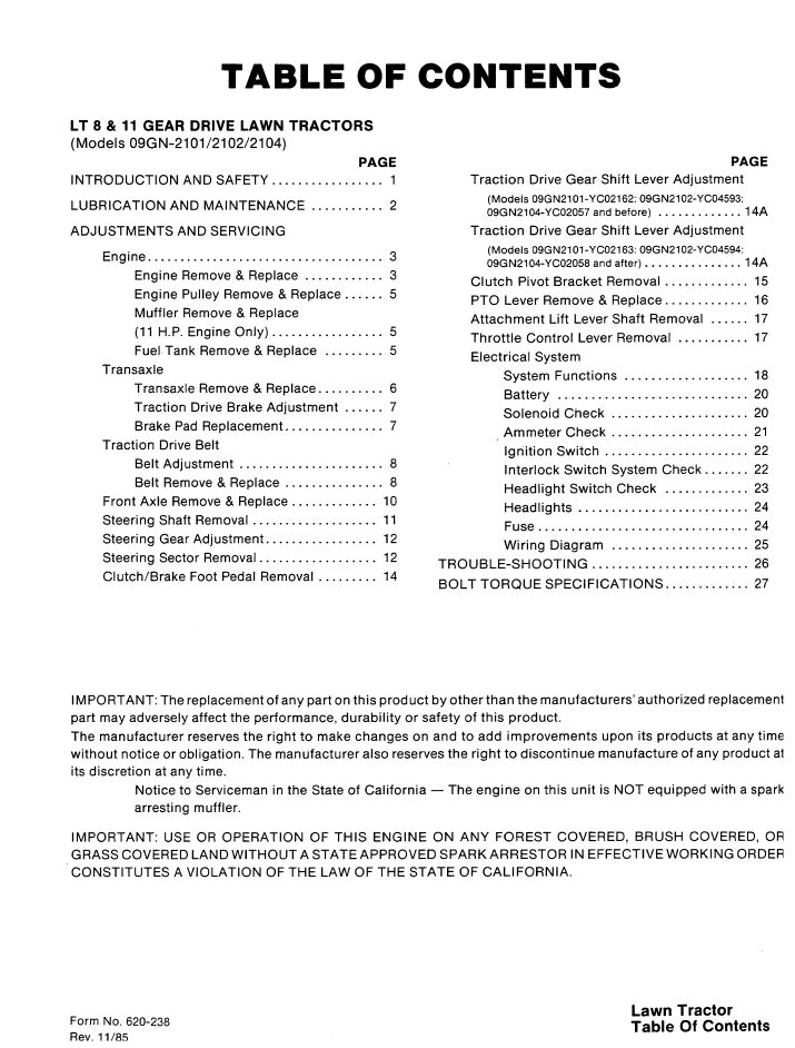 New Holland Ford LT 8, LT 11 Gear Drive Service Manual 40210150