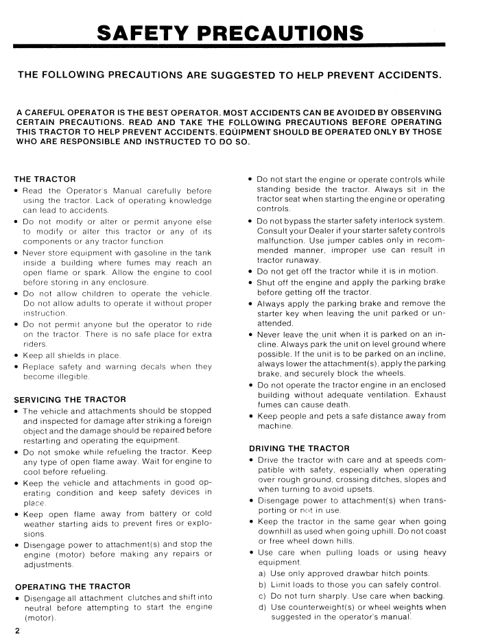 New Holland Ford LT Tractor 42 Rotary Mower Operator Manual