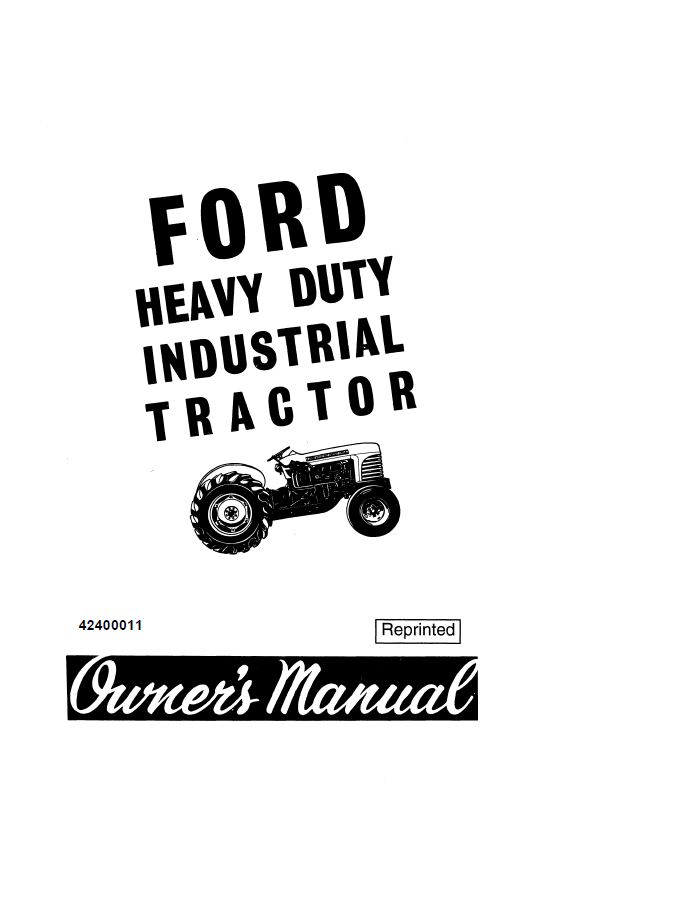 New Holland Ford Series 4000 Industrial Tractor Manual 42400011 PDF