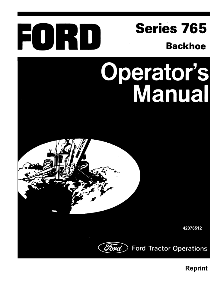 New Holland Ford Series 765 Backhoe Manual 42076512