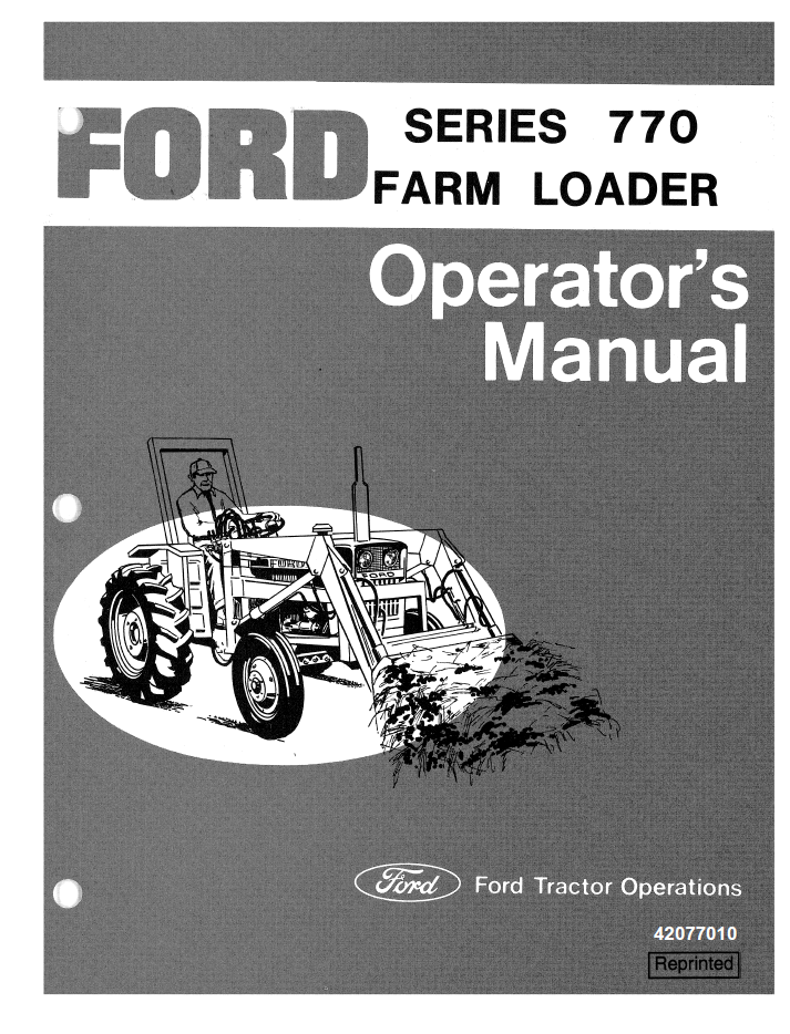 New Holland Ford Series 770 Farm Loader Manual 42077010