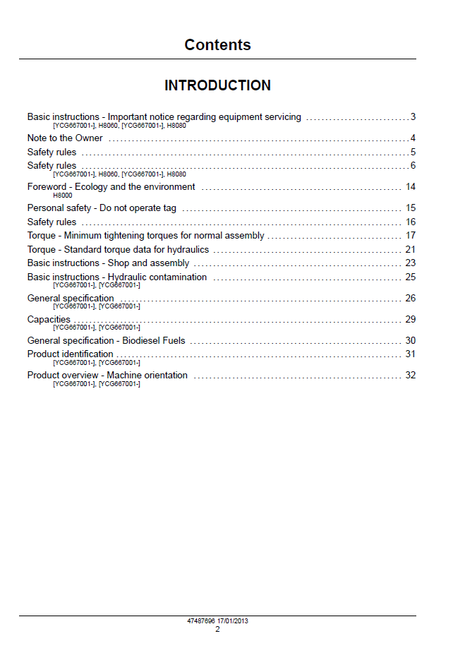 New Holland H8060 through H8080 Self-Propelled Windrower Workshop and Repair Handbook 47487696 (PDF)