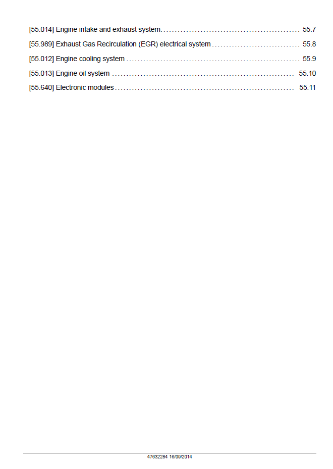 New Holland ISM Tier 4 Engine Maintenance Manual 47632284 PDF