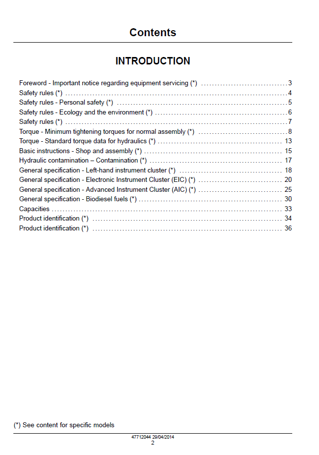 New Holland L213, L216 200 Series Loader Service Manual | Publication # 47720730