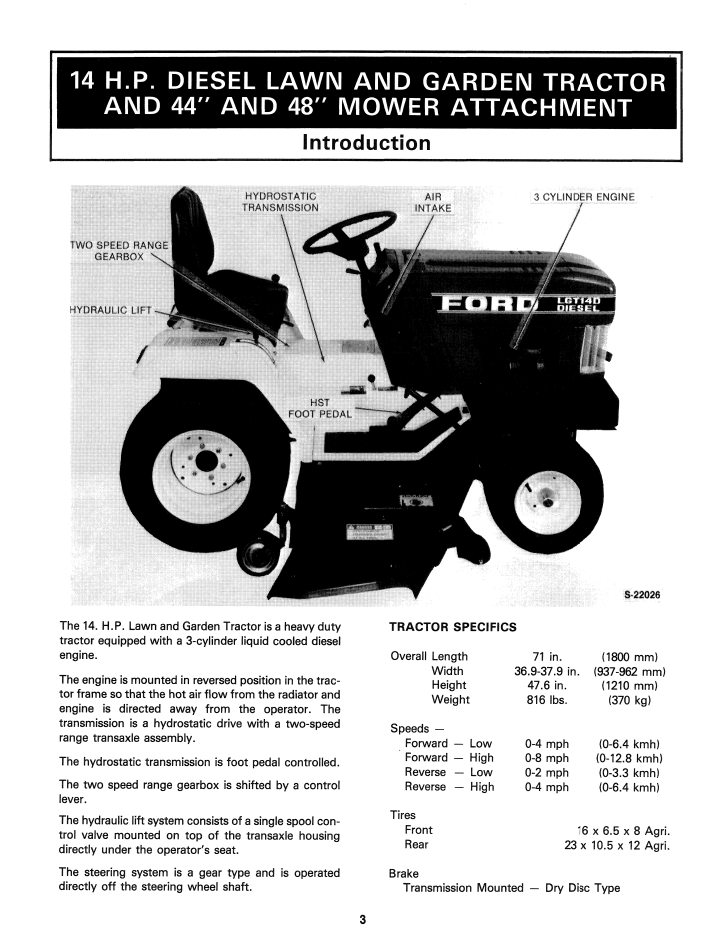 New Holland LGT14D Tractor 44 & 48 Mower Repair Manual 40641013