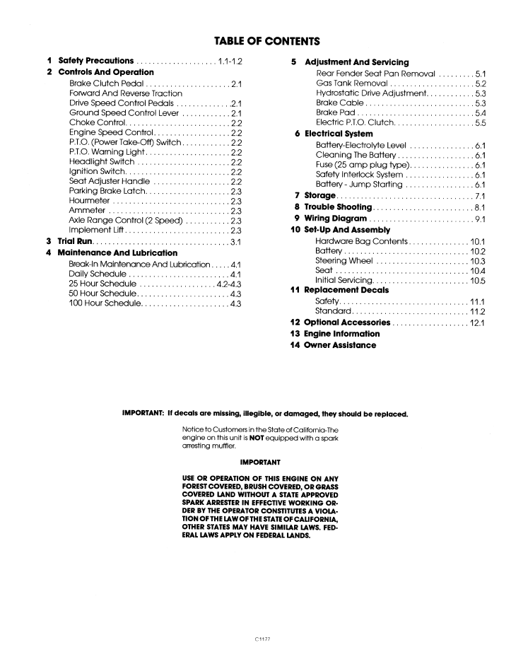 New Holland LGT 18H Garden Tractor Operator Guide 42001811 PDF