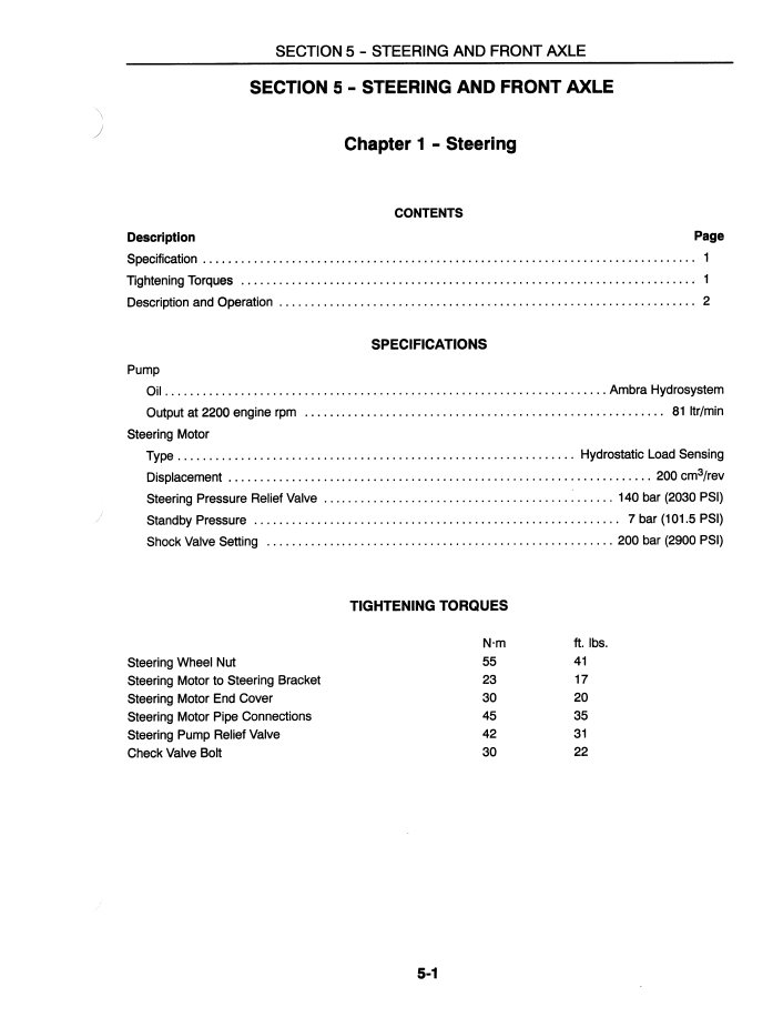 New Holland LM430 LM640 Telehandler Steering and Axle Repair Manual [86584420]