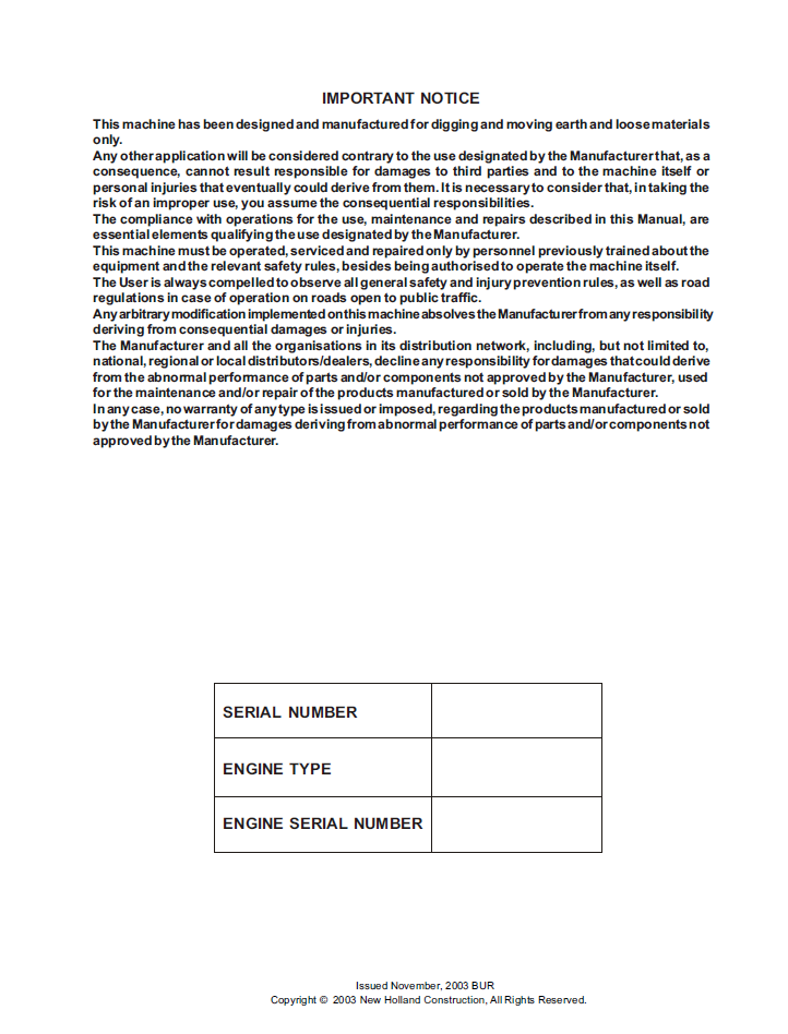 New Holland LW230.B Service & Repair Manual 6036706100NA PDF